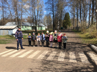 в Смоленском районе сотрудники Госавтоинспекции провели акцию "Юный пешеход!" - фото - 1