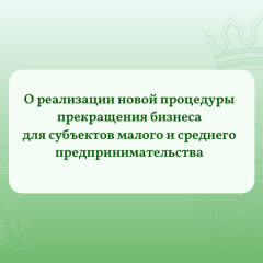 о реализации новой процедуры прекращения бизнеса для субъектов малого и среднего предпринимательства - фото - 1